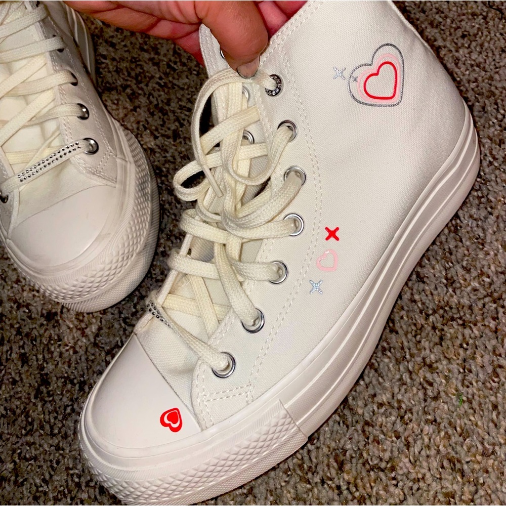 High top platform Valentines Converse - Picture 1 of 5